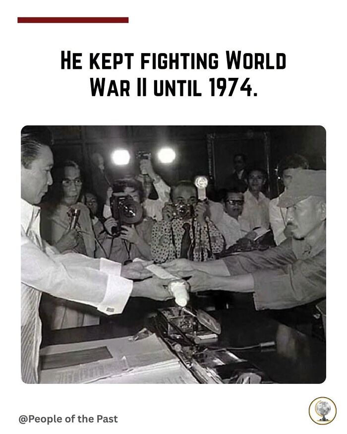 A historical post of two men shaking hands, with onlookers and cameras, offering a glimpse into time travel.