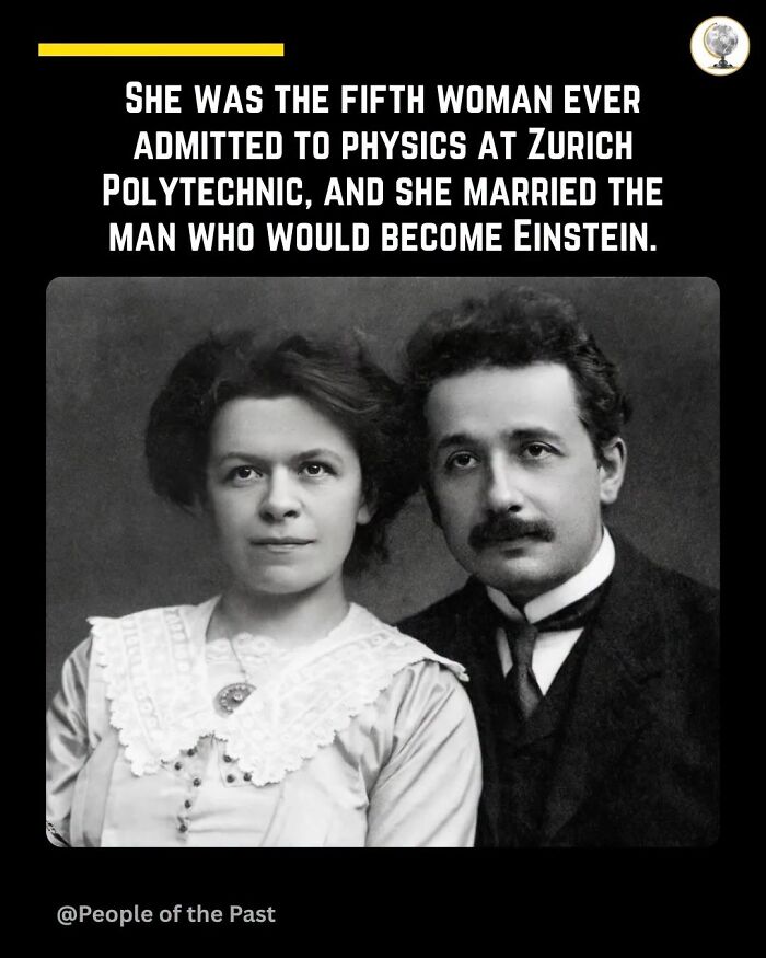 A historical post featuring a black and white photo of a couple, prompting reflection on time travel.