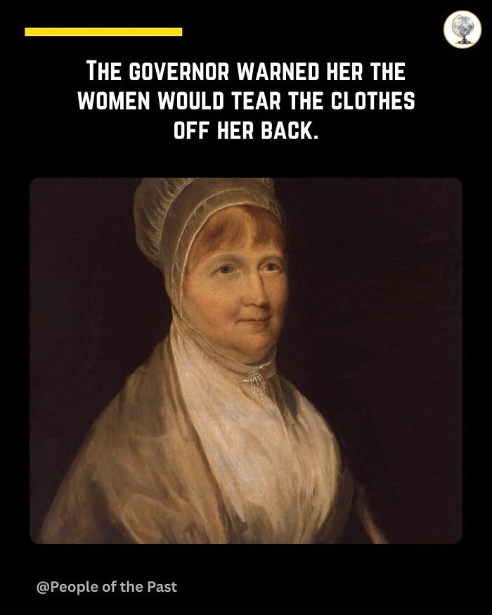 A historical post showing a portrait of a woman in a bonnet, evoking a sense of time travel to the past.