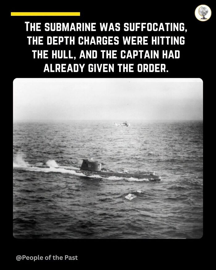 A black and white image capturing a submarine at sea, a historical post that feels like time travel.