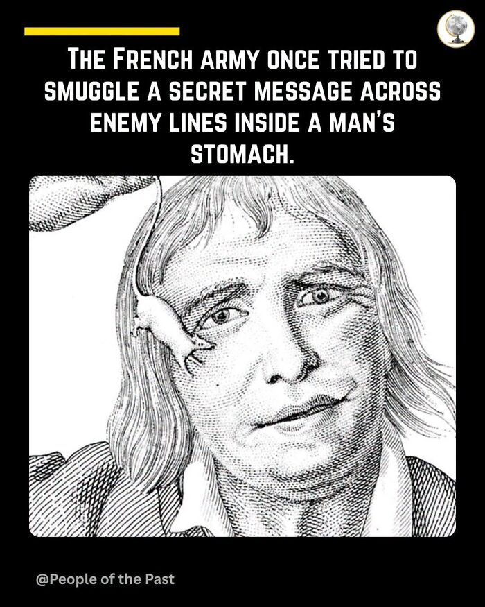 Black and white illustration of a man with a mouse near his eye, for historical posts.