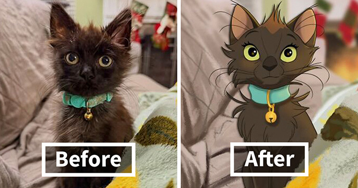 People Send Pics Of Their Pets To This Artist And She “Disneyfies” Them (28 New Pics)