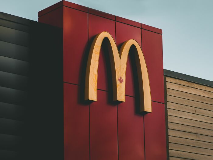 The golden arches of a McDonald's restaurant. People simply couldn't take it anymore when hungry and snapped to get food.