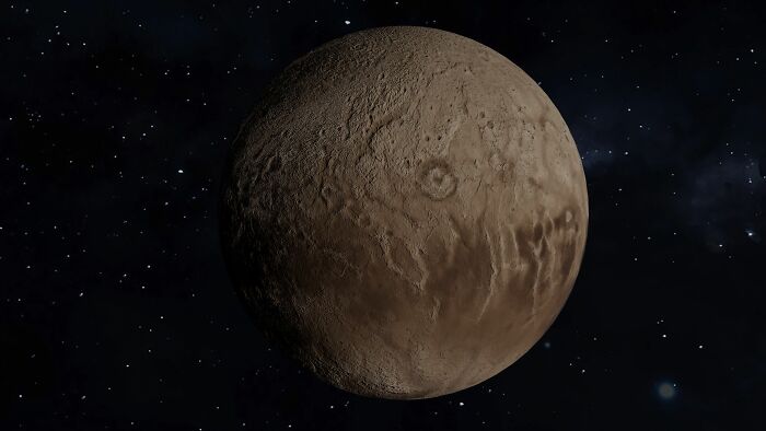 A detailed view of a planet or moon with craters against a starry background, illustrating interesting space facts.