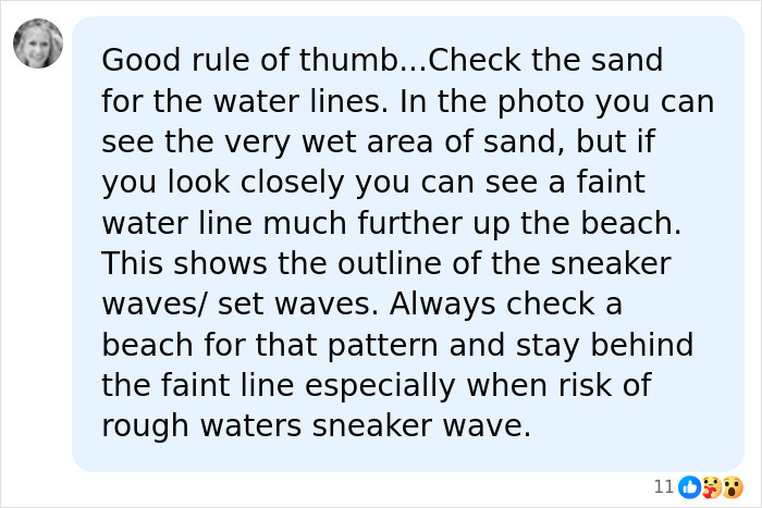 Advice on checking sand water lines for rogue waves at California beach Advice on checking sand water lines for rogue waves at California beach