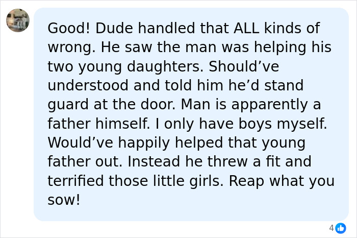 “Male Karen” Faces Karma After Harassing Dad For Helping Daughters In Women's Restroom And Making Girl Cry “Male Karen” Faces Karma After Harassing Dad For Helping Daughters In Women's Restroom And Making Girl Cry