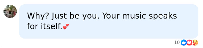 Social media comment advising Shania Twain to be authentic instead of conforming to beauty standards. Social media comment advising Shania Twain to be authentic instead of conforming to beauty standards.