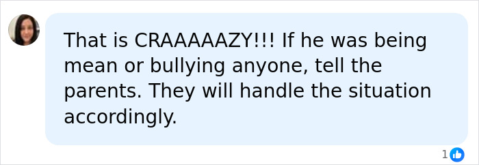 Comment discussing handling bullying by informing parents in hotel swimming pool incident