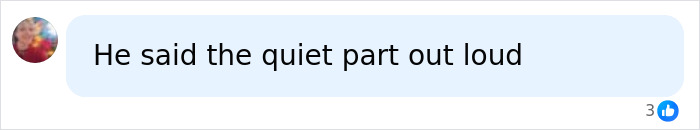A social media comment reading He said the quiet part out loud about Rihanna's partner's onstage racy comment.
