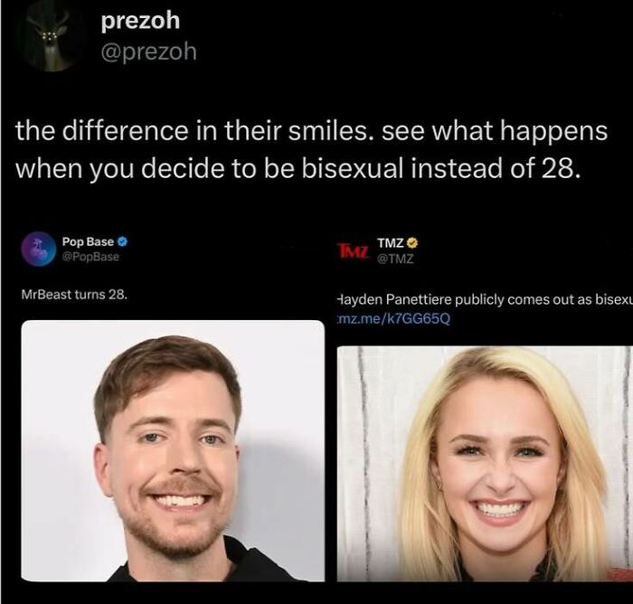 A meme comparing MrBeast and Hayden Panettiere, highlighting the best fever dream memes.