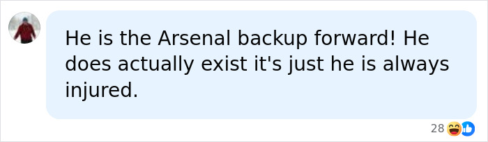 A humorous comment about an Arsenal backup forward, not directly related to Ancient Roman Writings or Jesus. A humorous comment about an Arsenal backup forward, not directly related to Ancient Roman Writings or Jesus.
