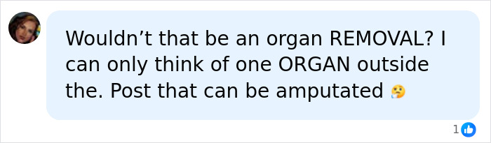 A social media comment questioning if Joe Manganiello's amputation was an organ removal. A social media comment questioning if Joe Manganiello's amputation was an organ removal.