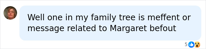 Comment about family tree message related to Margaret Befout