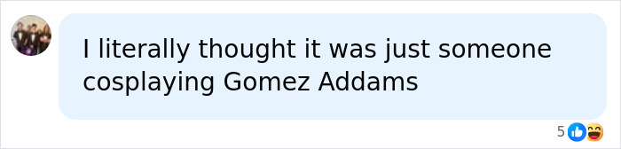 People losing it over Trump's reflecting pool renovator; comment compares him to Gomez Addams.