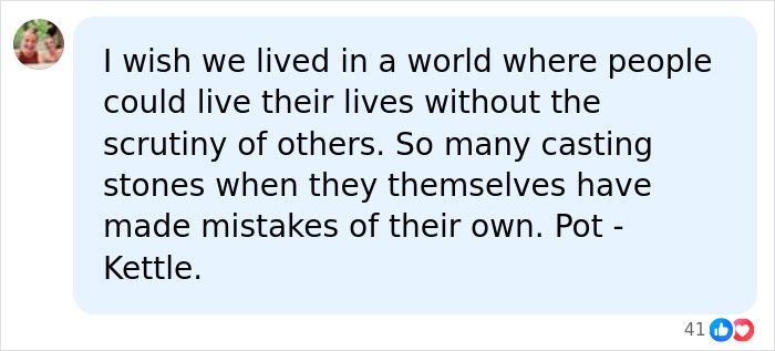 Screenshot of a comment about Amber Heard's new life, wishing people could live without scrutiny. Screenshot of a comment about Amber Heard's new life, wishing people could live without scrutiny.