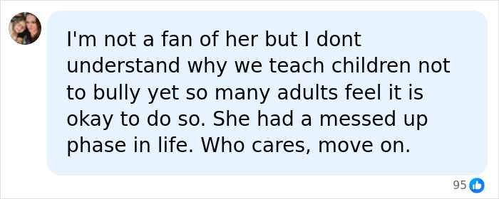 Screenshot of a comment supporting Amber Heard's new life, advocating to move on from her past. Screenshot of a comment supporting Amber Heard's new life, advocating to move on from her past.