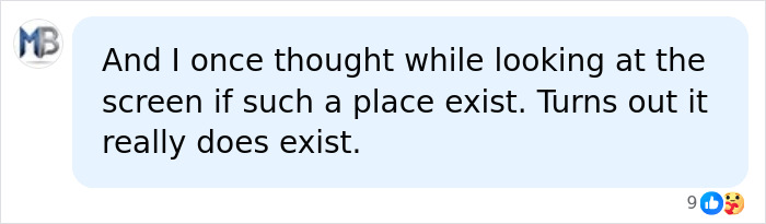 Comment acknowledging the existence of the place in the photo Comment acknowledging the existence of the place in the photo