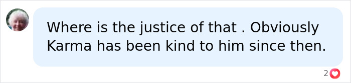 A social media comment expressing thoughts on justice and Karma after Ryan Reynolds was hit by a car.