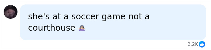 A social media comment discussing the former mayor's World Cup outfit, stating she is at a soccer game, not a courthouse. A social media comment discussing the former mayor's World Cup outfit, stating she is at a soccer game, not a courthouse.