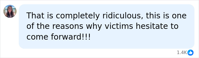 A social media comment: That is completely ridiculous, this is one of the reasons why victims hesitate to come forward!!! About dad's sentence.