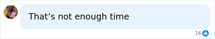 A comment stating that the dad's sentence is not enough time.