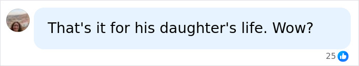 A comment questioning a dad's sentence after admitting to a disturbing relationship with his daughter.