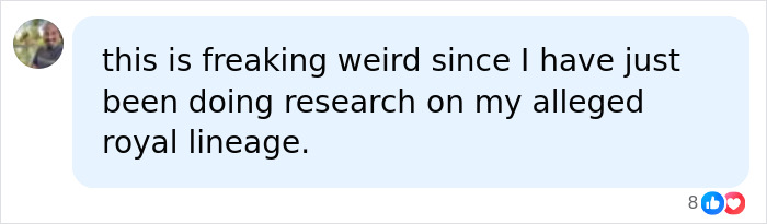 Comment about doing research on alleged royal lineage and surname ties to royalty