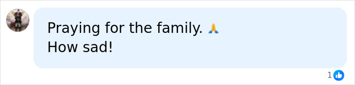 A comment offering prayers for the family after a man loses his temper with tragic results for his wife and daughter.
