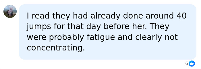 Comment noting fatigue and lack of concentration after multiple jumps Comment noting fatigue and lack of concentration after multiple jumps
