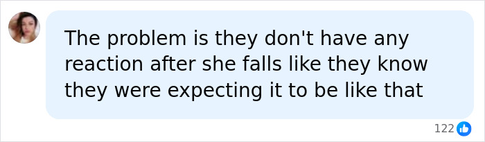 Social media comment on lack of reaction after rope jump fall Social media comment on lack of reaction after rope jump fall