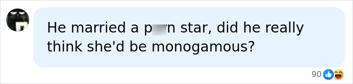 A social media comment about a woman in the Lily Phillips 'Backdoor' Challenge and monogamy.