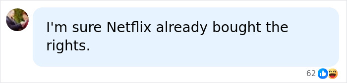 A chat message reading I'm sure Netflix already bought the rights, referencing the house of horrors and disturbing details.