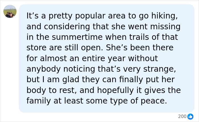Comment about missing scientist and hiking trails Comment about missing scientist and hiking trails