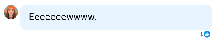 Text comment expressing disgust reaction