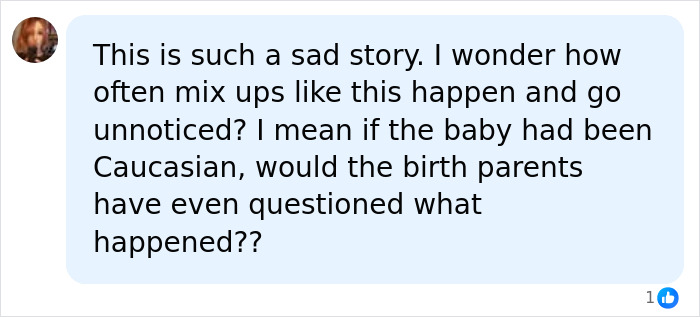 A comment about the IVF mix-up story, questioning how often mix-ups happen unnoticed. IVF mother implanted with wrong baby.