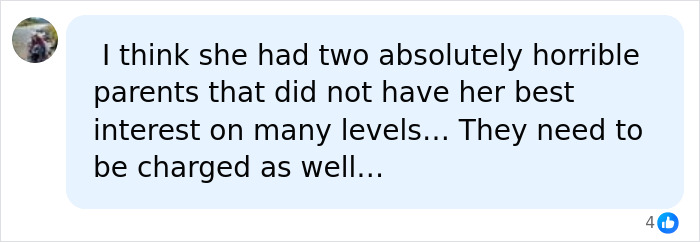 User comment on Anna Kepner case mentioning horrible parents and charges