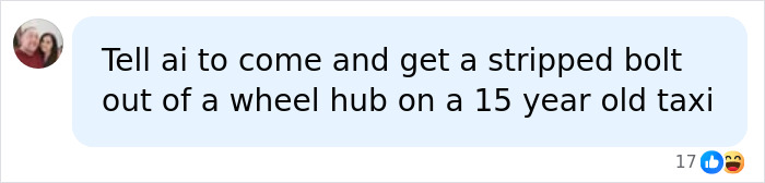 A social media comment telling AI to get a stripped bolt. AI has axed jobs worldwide, but some careers are safe.