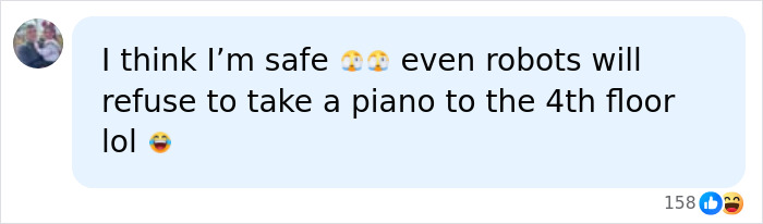 A social media comment about robots refusing to move a piano. AI has axed jobs worldwide, but some careers are safe.