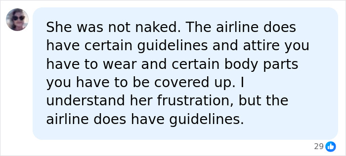 A social media user comments on a fitness influencer outfit being too skimpy and denied boarding on an airplane.