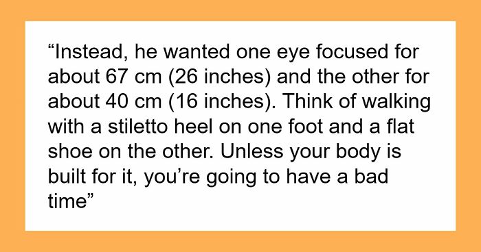 Customer Refuses To Listen To Licensed Optician, Discovers Why Experts Warned Him From The Start