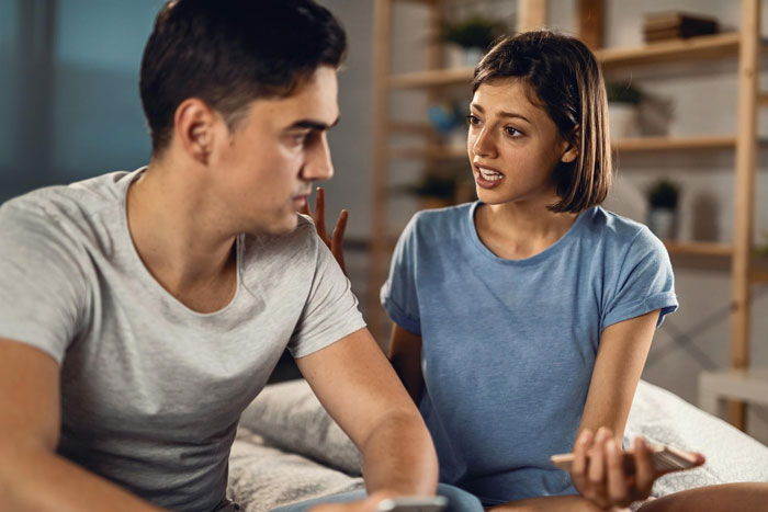 A couple in a relationship arguing about the picky eater girlfriend's eating habits. A couple in a relationship arguing about the picky eater girlfriend's eating habits.