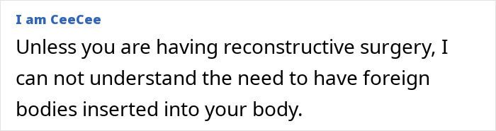 Comment about reconstructive versus cosmetic plastic surgery