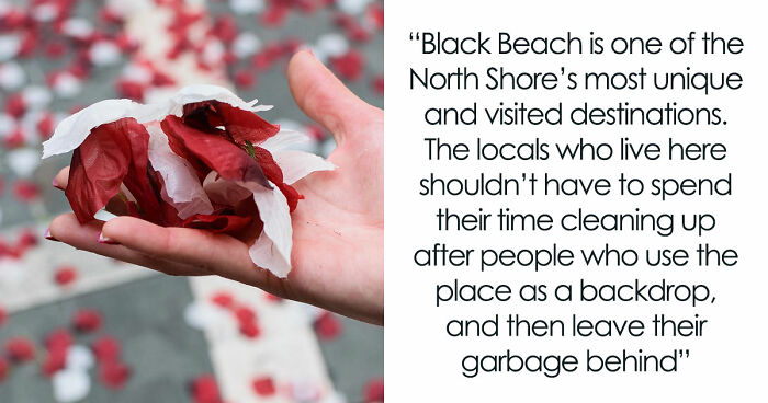 Couple Leaves Behind Fake Petals On Beach After Proposal, Sparks Fury After Photographer Exposes Them