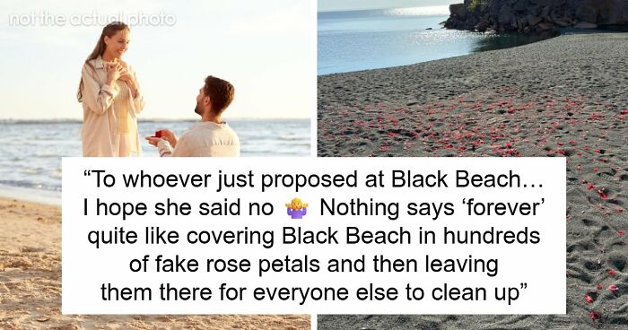 Couple Leaves Behind Fake Petals On Beach After Proposal, Sparks Fury After Photographer Exposes Them