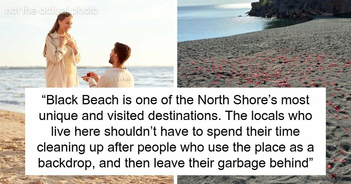 Couple Leaves Behind Fake Petals On Beach After Proposal, Sparks Fury After Photographer Exposes Them