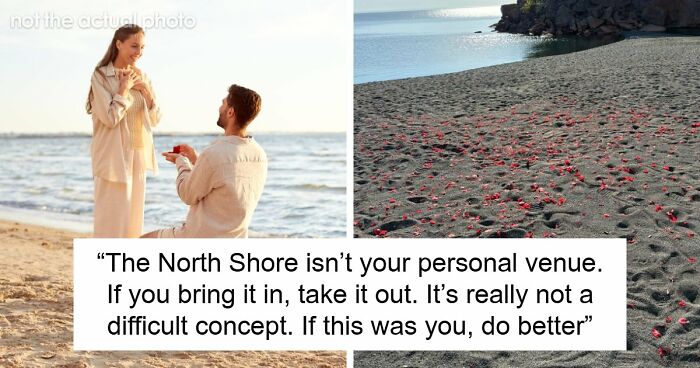 Couple Leaves Behind Fake Petals On Beach After Proposal, Sparks Fury After Photographer Exposes Them