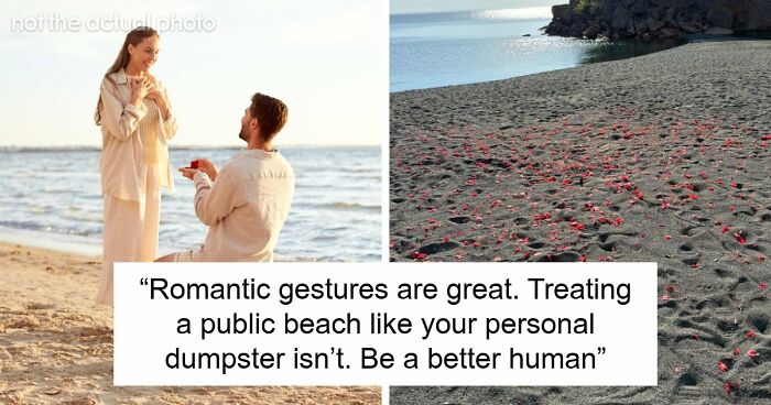 Couple Leaves Behind Fake Petals On Beach After Proposal, Sparks Fury After Photographer Exposes Them