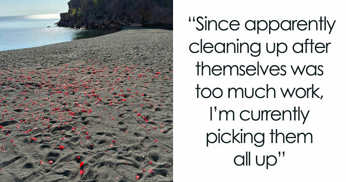 Couple Leaves Behind Fake Petals On Beach After Proposal, Sparks Fury After Photographer Exposes Them