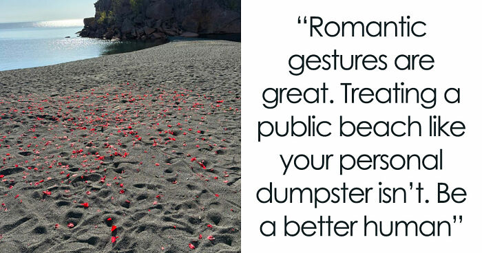 Couple Leaves Behind Fake Petals On Beach After Proposal, Sparks Fury After Photographer Exposes Them