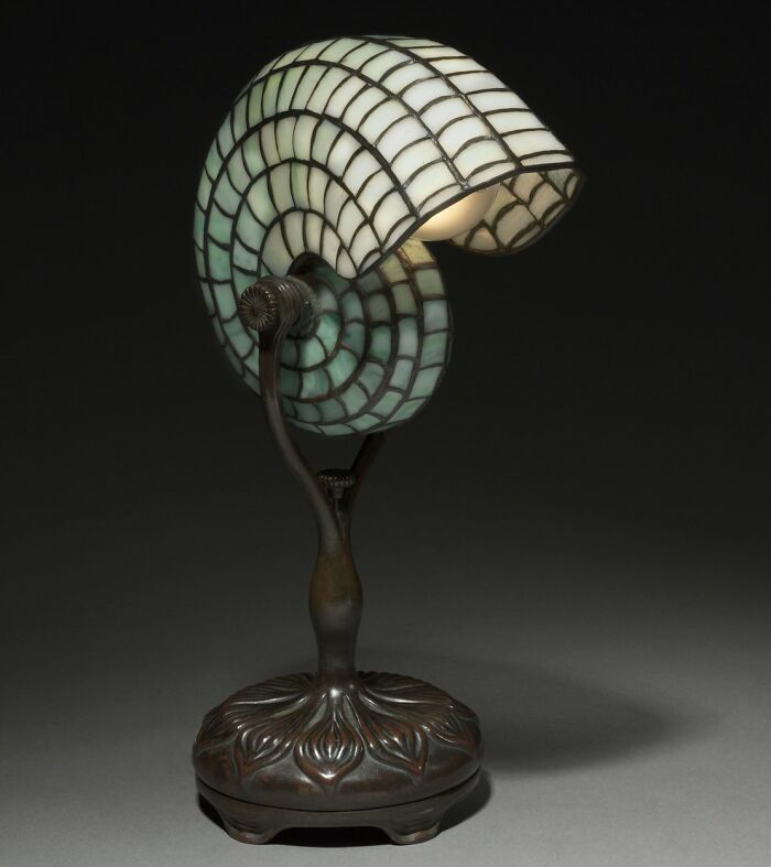 Tiffany Studios nautilus lamp, still intact after many years.